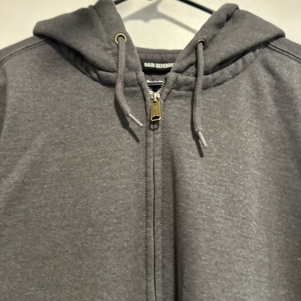 Carhartt Rain Defender Dark Gray Hoodie Sz:3XL Full Zip Workwear Sweatshirt. - Picture 9 of 12